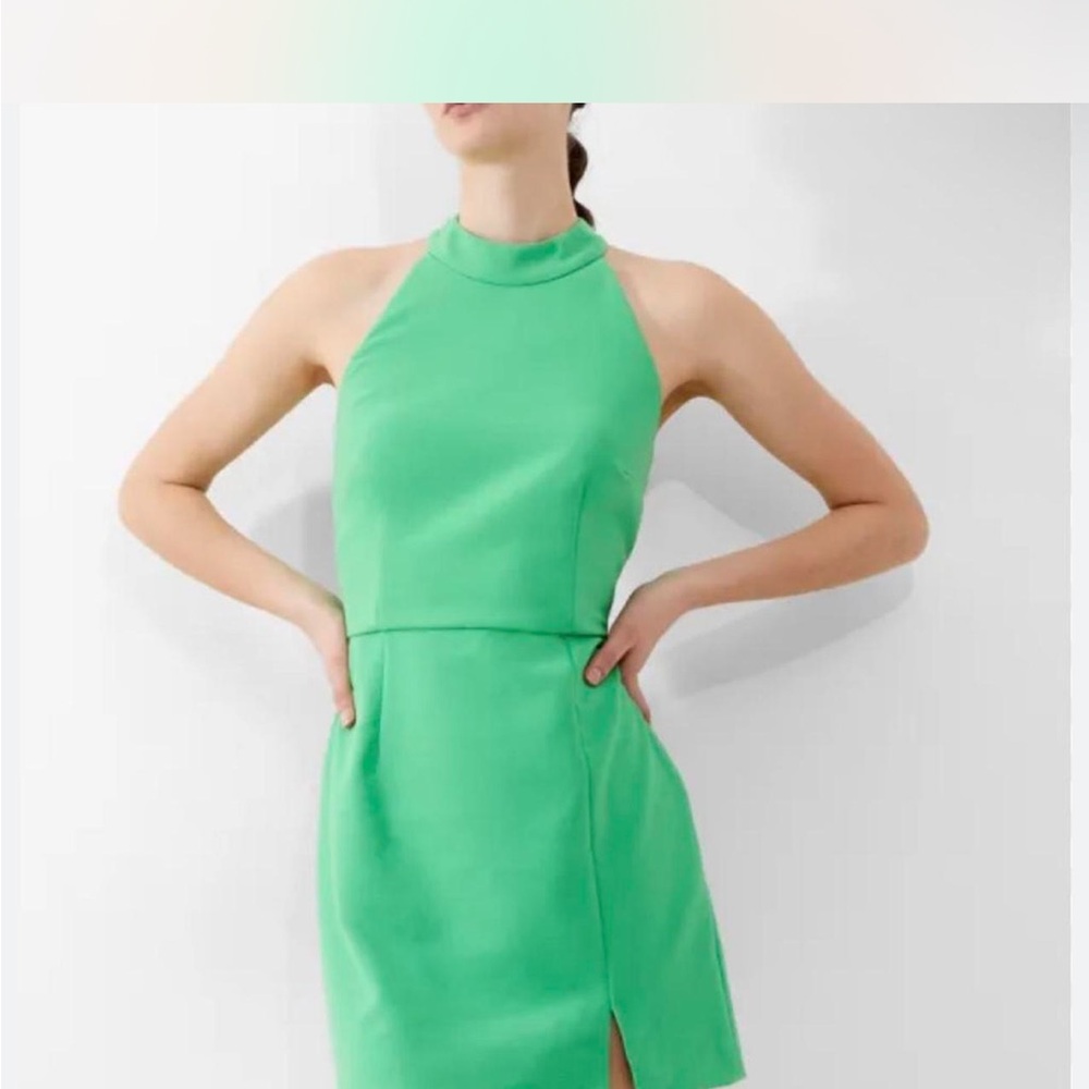 Elegant Green Halter Dress
